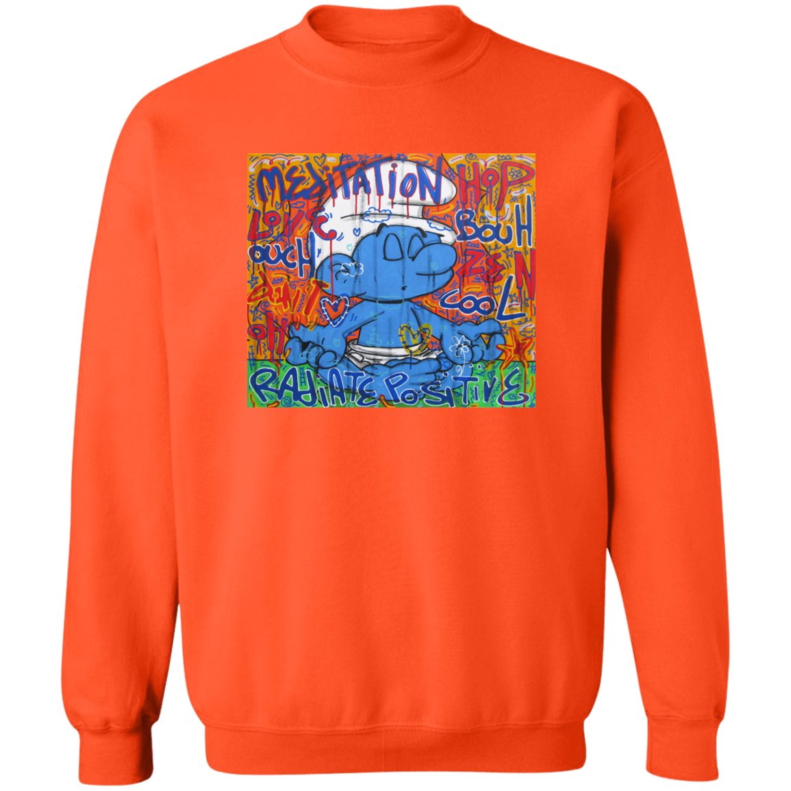 "MEDITATION SMURF" Crewneck Pullover Sweatshirt