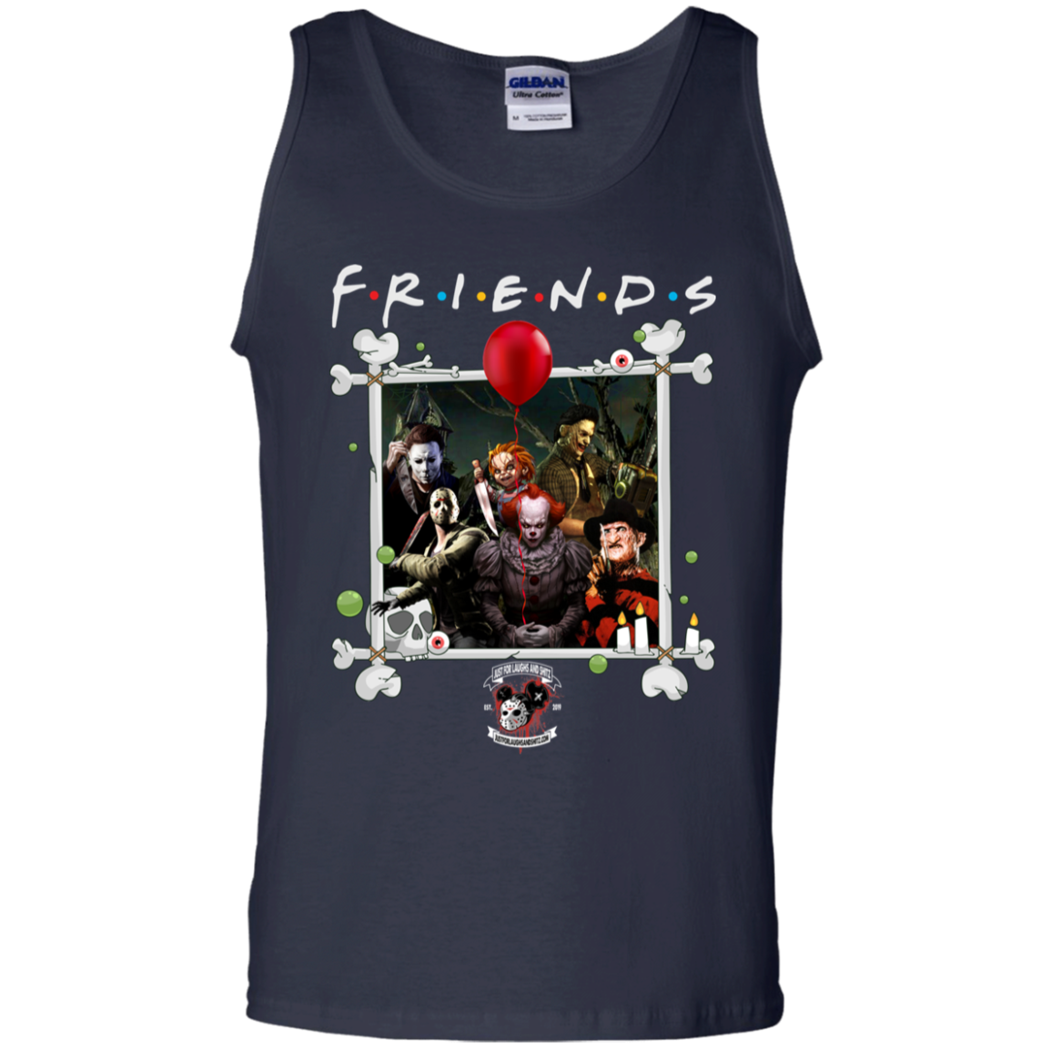 "FRIENDS IN HORROR" 100% Cotton Tank Top