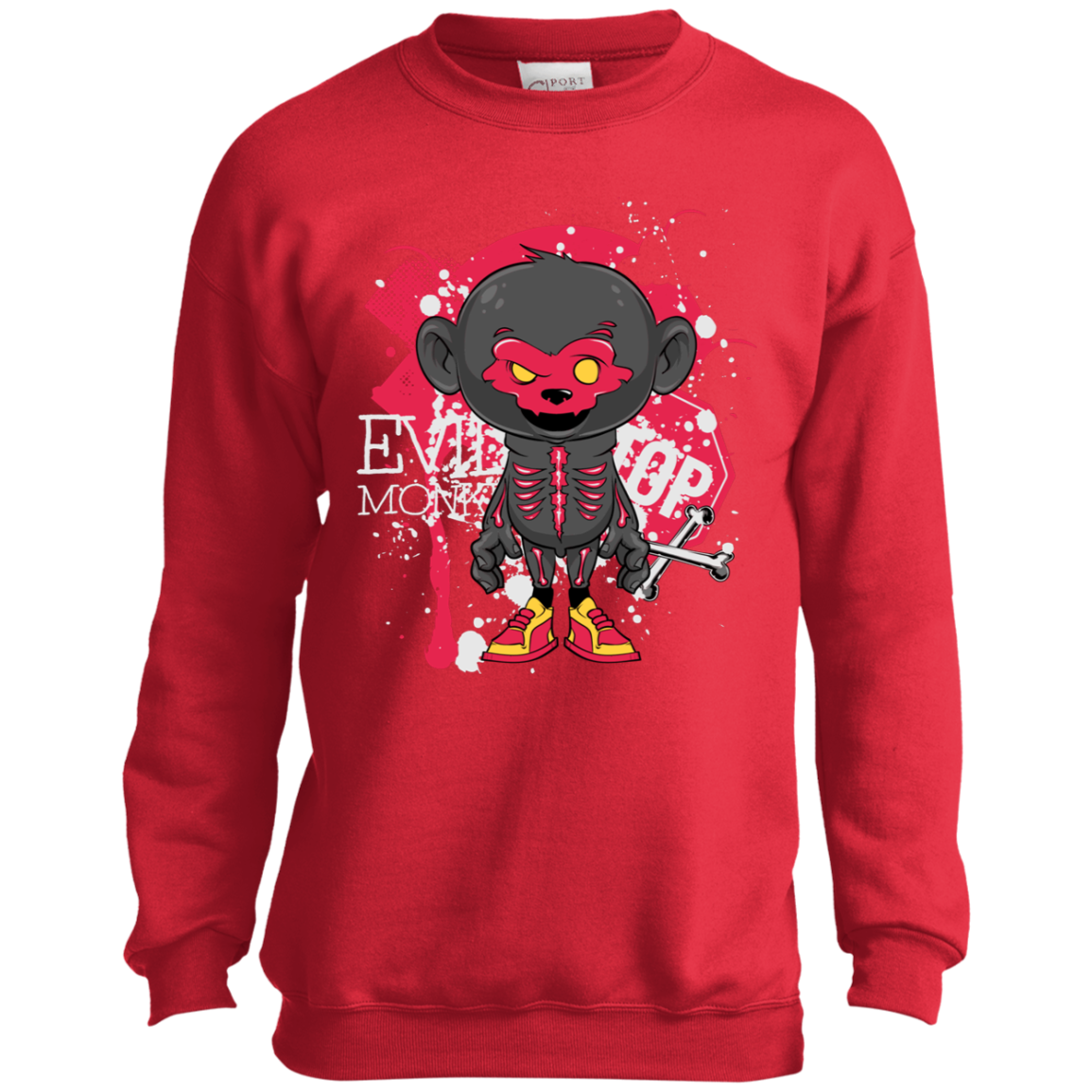 "EVIL MONKEY' Youth Crewneck Sweatshirt