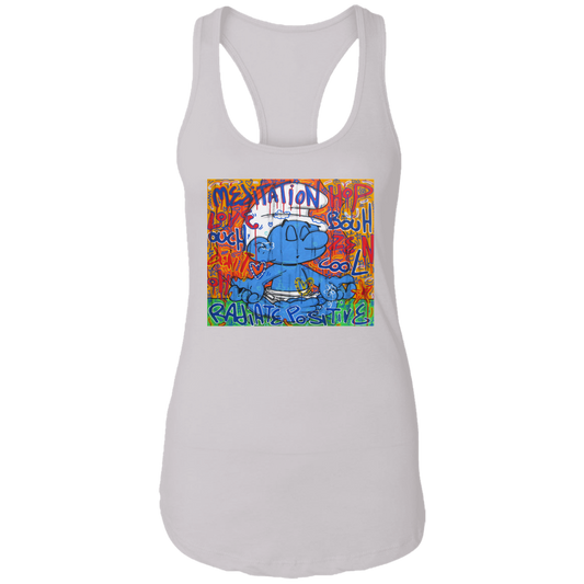 "MEDITATION SMURF" Ladies Ideal Racerback Tank