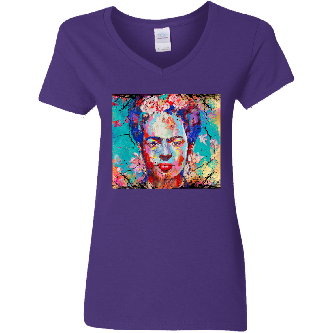 "FRIDA"  Ladies' 5.3 oz. V-Neck T-Shirt