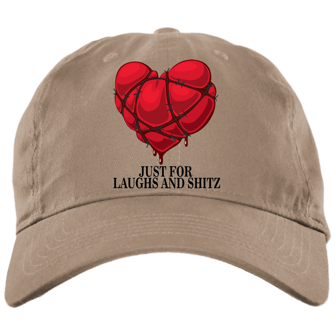 "MY BLOODY HEART" with black print Brushed Twill Unstructured Dad Cap