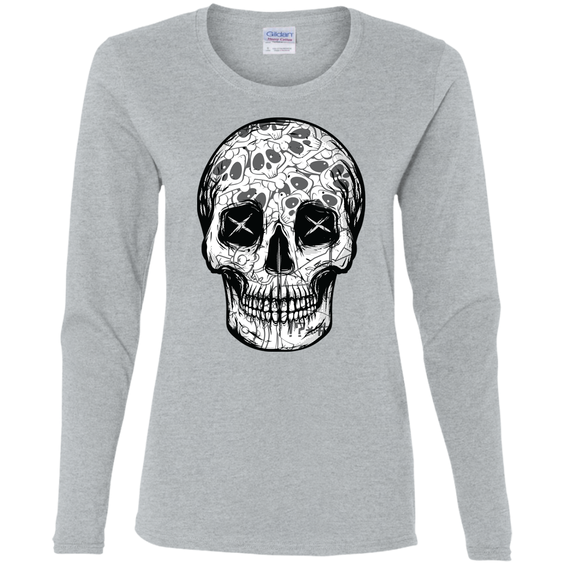 "SKULL HEADS" Ladies' Cotton LS T-Shirt