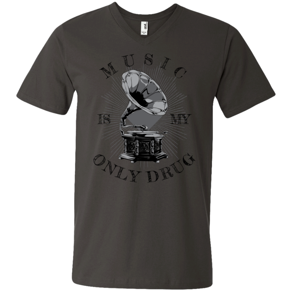 "MUSIC" Men's Printed V-Neck T-Shirt