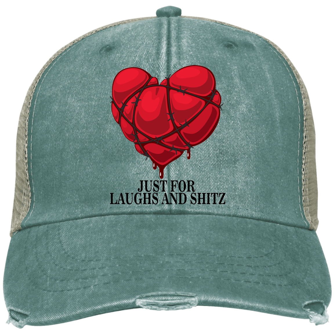 "MY BLOODY HEART" in black print Ollie Cap