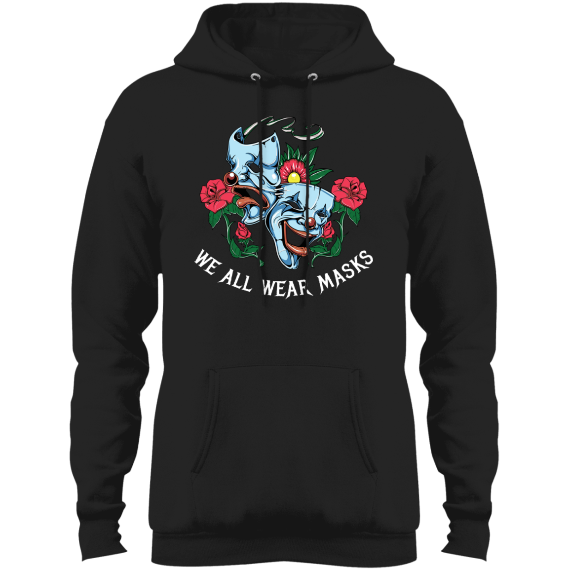 "WE ALL WEAR MASKS" Core Fleece Pullover Hoodie