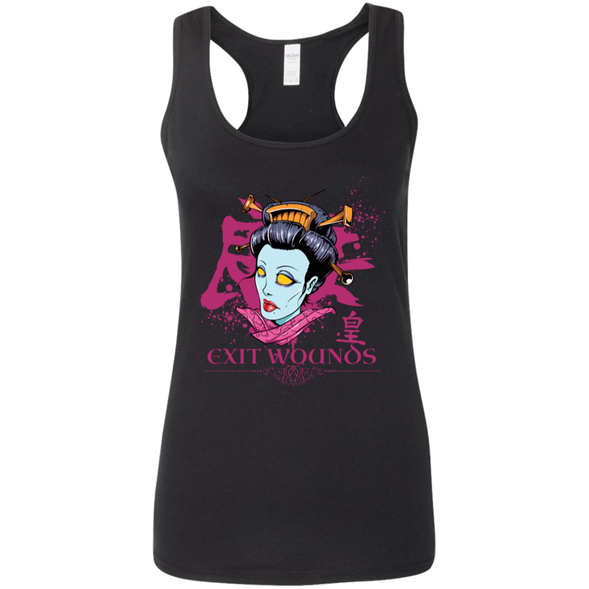 "EXIT WOUNDS" Ladies' Softstyle Racerback Tank