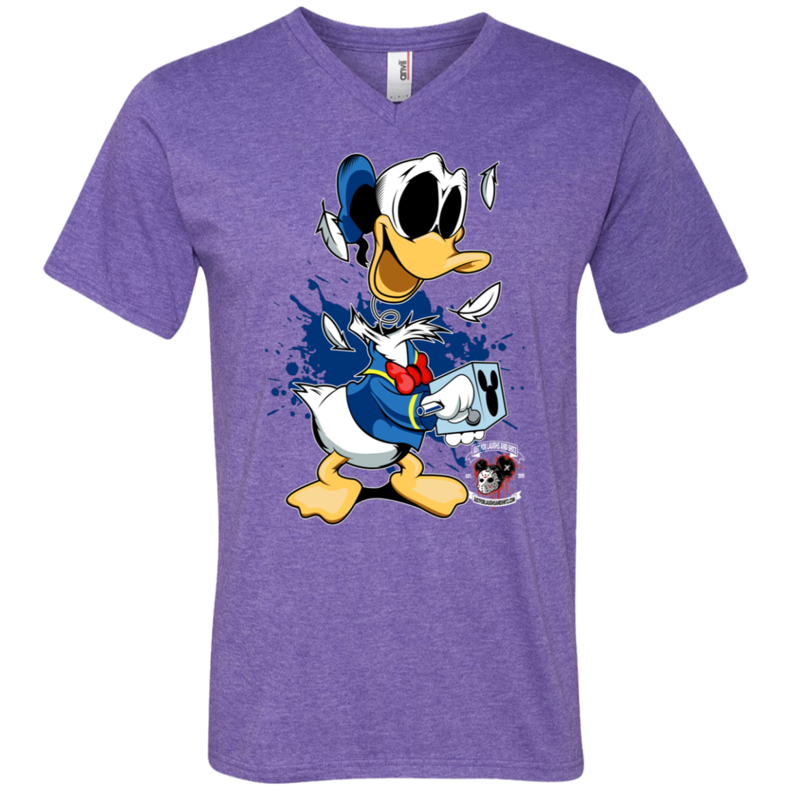 "DONALD IN A BOX" Men's Printed V-Neck T-Shirt