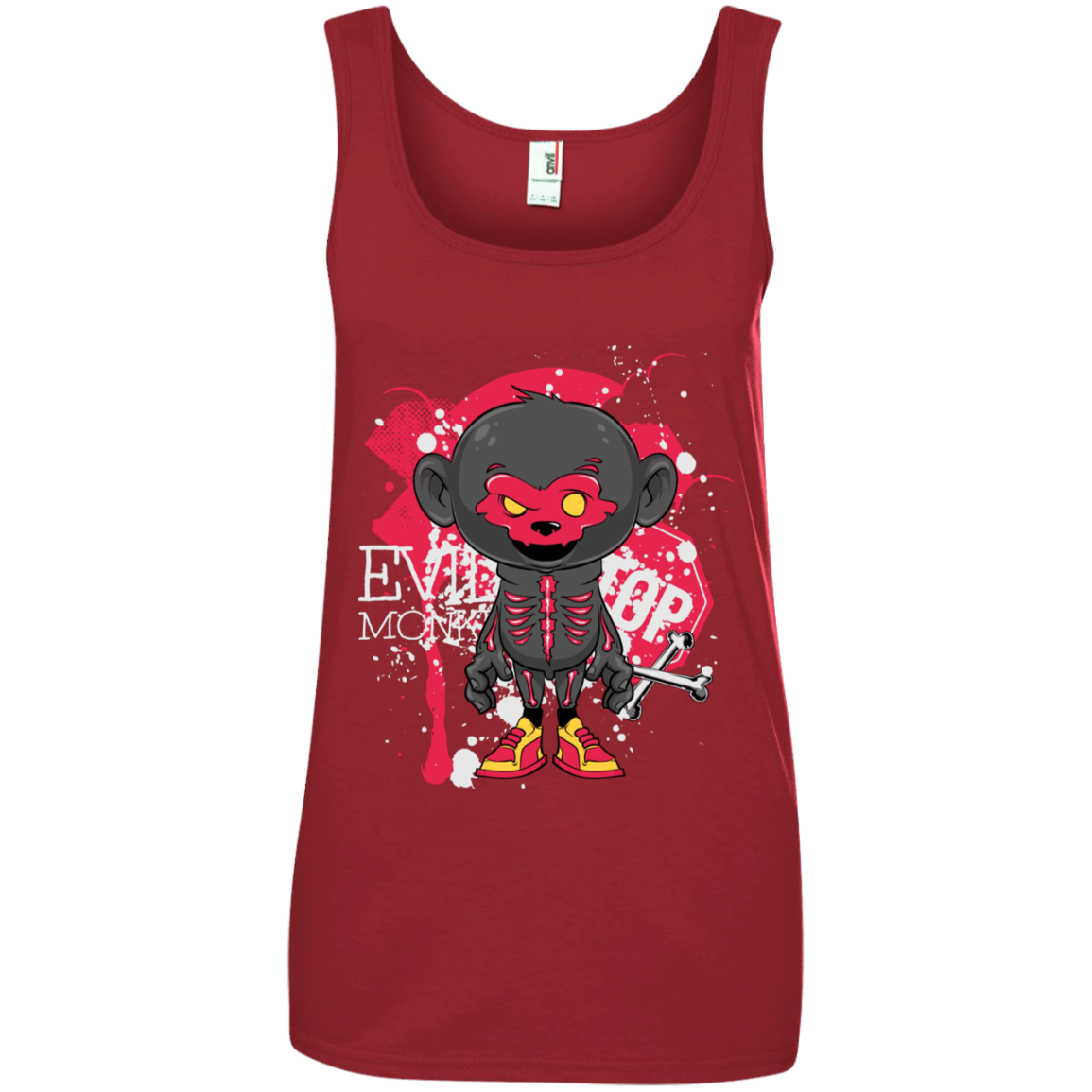 "EVIL MONKEY" Ladies' 100% Ringspun Cotton Tank Top