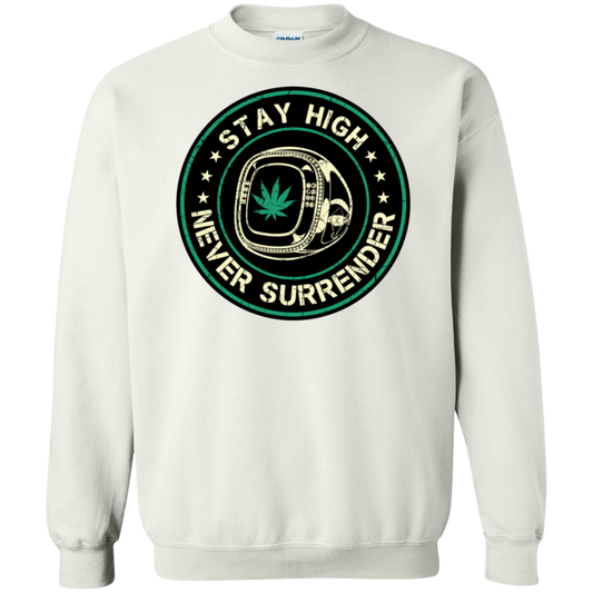 "NEVER SURRENDER" Crewneck Pullover Sweatshirt  8 oz.