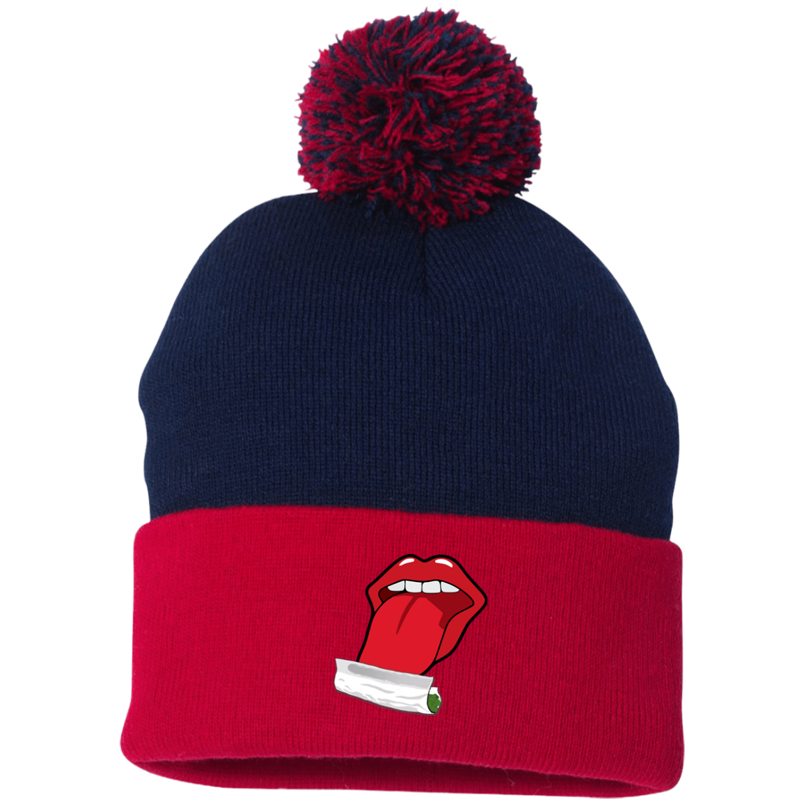 "ROLLING JOINT" Pom Pom Knit Cap