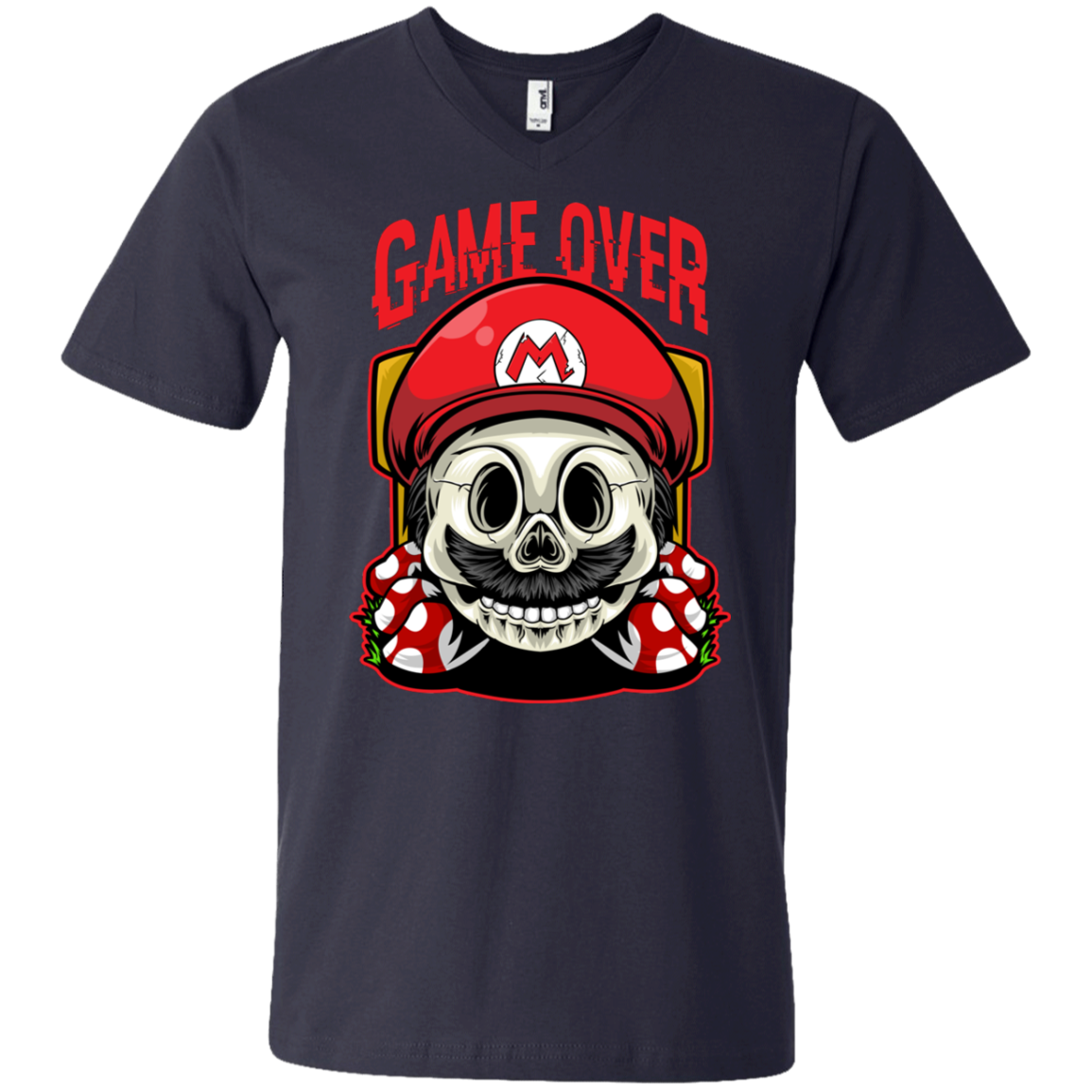 "GAME OVER" Men's Printed V-Neck T-Shirt